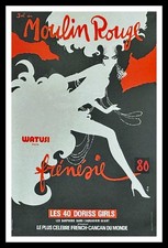 René GRUAU : Moulin Rouge Paris, affiche ancienne originale signée 1980
