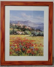 Cadre déco Les Coquelicots En Provence Décoration Paysage Peinture Reproduction 