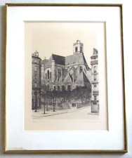 Maxime Juan 1976 Lithographie n° 22/50 Église (lieu à déterminer) Cadre ss verre