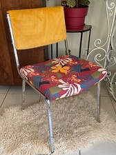 chaise artisanale, chromée, année 70/80