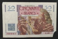 France  Billet de 50 Francs Le verrier  du 20/03/1947 E.46 Ref: F.20/07