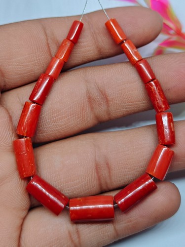 Perles tube corail - tube,
