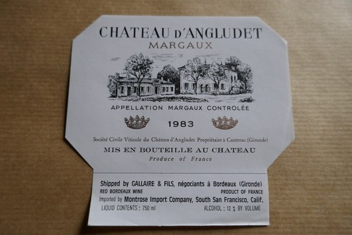 Etiquette ancienne vin 1983 - vin,