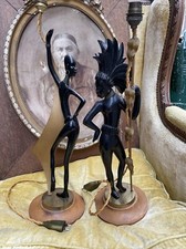 Paire Lampes Art Déco Style Africaine  Anciennes 