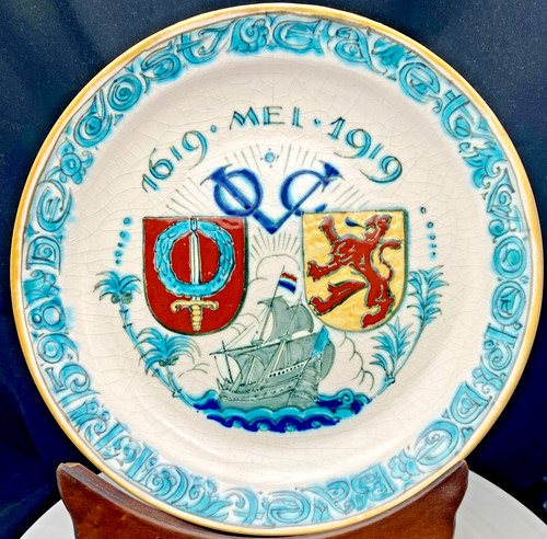 1919 royal delft voc plate - voc, 9"