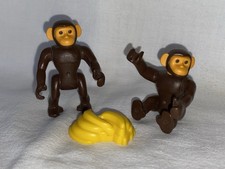 Playmobil 2 Chimpanzés Bananes Singe Animaux Zoo Savane Forêt Cirque