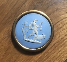MEDAILLON PLAQUE CAMÉE MINIATURE WEDGWOOD BLUE JASPERWARE PORCELAINE XVIII 18eme