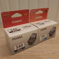 LOT DE DEUX CARTOUCHES D'ENCRE D'IMPRIMANTE CANON PG 540 + CL 541 -BK + CL-