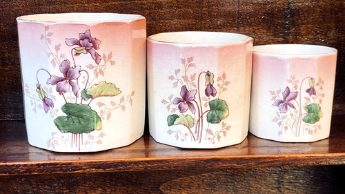 Ancien pot rose faience fives - pot,