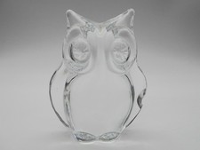 MAGNIFIQUE FIGURINE / STATUETTE HIBOU / CHOUETTE EN CRISTAL DE DAUM FRANCE