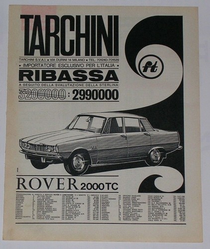 Advert pubblicità 1972 rover - advert,