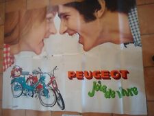 GRAND POSTER  AFFICHE ORIGINALE PEUGEOT CYCLO VELOMOTEUR MOBYLETTE 103 102 PUB