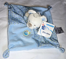 Doudou ours bleu oiseau Mots