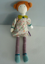 V8. DOUDOU PELUCHE MOULIN ROTY poupée Les Parisiennes robe fleur 40cm - TBE