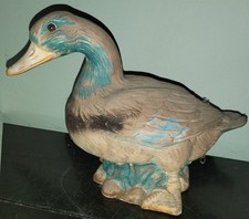 Grand Leurre Canard Colvert 31cm Vintage - Déco Jardin / Duck Decoy Plastique...