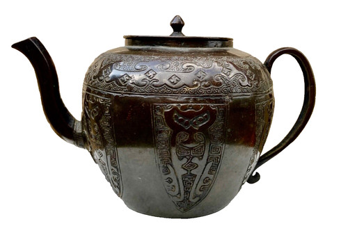 Théière ancienne bronze - thÉiÈre, en
