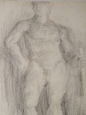 Camille ROCHE (1894-1948) BEAU DESSIN HOMME NU HERCULE JEUNE ACADEMISME gay int