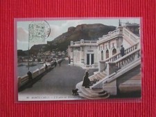 CPA ECRITE TIMBRE MONTE CARLO L'ESCALIER DES NOUVELLES TERRASSES MONACO 