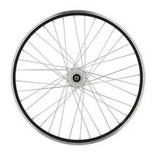 Roue vtt 26" av ecrou axe plein jante noir mach1 er 10 moyeu Shimano dynamo 6v