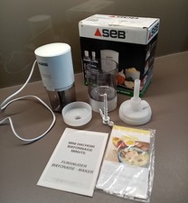 MINI HACHOIR MAYONNAISE MINUTE SEB +NOTICE +FICHES RECETTES. TRÈS BON ETAT 