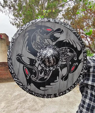 Bouclier médiéval en bois Viking reconstitutions historiques authentiques...