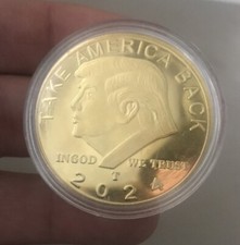 Medaille Commémorative (Monnaie) Politique Élection Usa Donald Trump Plaqué Or