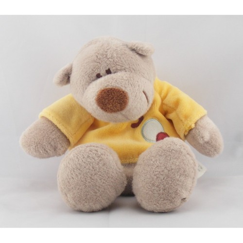 Doudou ours marron pull jaune - ,