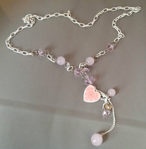 Collier couleur blanc perles - collier,
