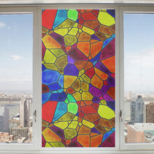 Vintage Givré Vitrail Film Fenêtre Statique Autocollant Verre Intimité Salle