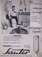 PUBLICITÉ DE PRESSE 1958 CHAUFFE EAU CUMULUS EST UNE EXCLUSIVITÉ SAUTER