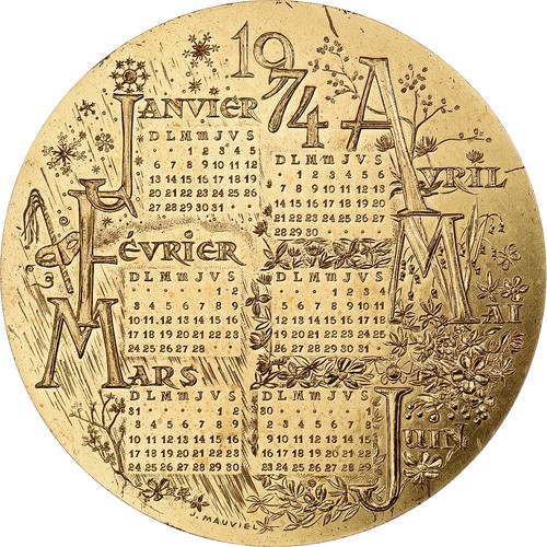France médaille calendrier - france,, médaille,