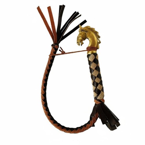 Fouet équestre cuir tressé - fouet,