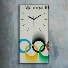 Horloge murale sur toile 30x60 Photo Jeux Olympiques de Montréal Jeu Vintage