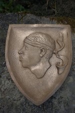HF1413 OR  BLASON MURAL CORSE MEDIEVAL  PIERRE RECONSTITUEE MAURE PAOLI