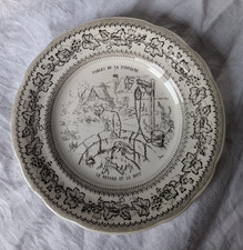Assiette en faïence de Gien Fables de La Fontaine