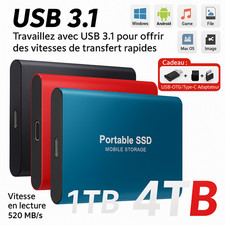 Mini DISQUE DUR EXTERNE Rapide Grande Capacité Stockage Boitier Portable Neuf