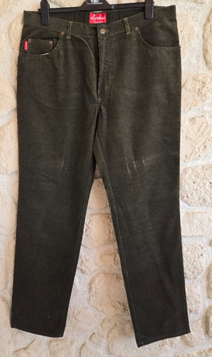 Pantalon velours vert - pantalon,