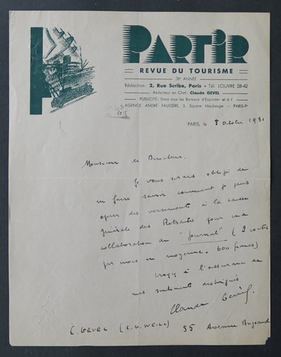 Facture 1931 partir revue - facture,