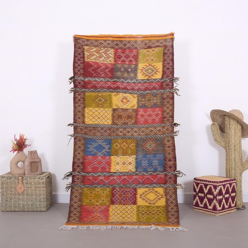 Moroccan 3x6 kilim wool - moroccan, 3.3x6.6