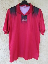 Maillot ADIDAS vintage rouge noir shirt jersey trikot made in UK England maglia