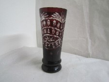 VASE CRISTAL TAILLE  ROUGE A