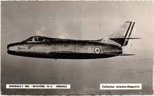 PC AVIATION AIRCARFT DASSAULT MD MYSTERE IV A FRANCE REAL PHOTO (a42105)