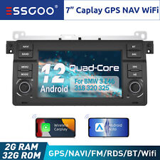Autoradio Carplay Android 12 2+32G GPS RDS WIFI Pour BMW E46 3er 318 320 M3 MGZT