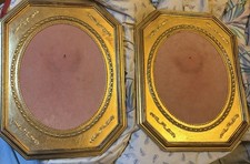 Paire De Cadres Bois Doré À La Feuille D’or XIXème