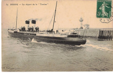 ** TOP CPA, Marine, Dieppe, Départ du Bateau à Vapeur "La "Tamise"