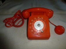 SUPERBE TELEPHONE S63 ORANGE VINTAGE COMPLET FONCTIONNE