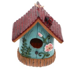  Nichoir à oiseaux suspendu : décoration de jardin en résine, abri suspendu pour