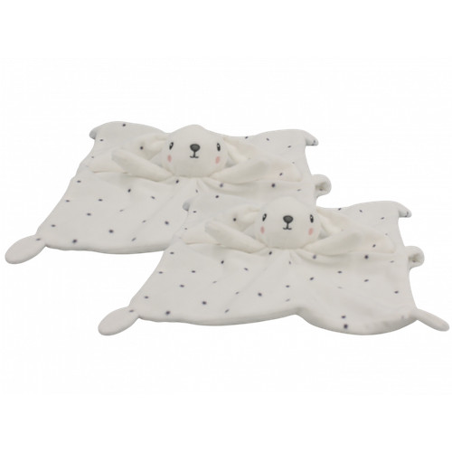 Doudou plat lapin blanc