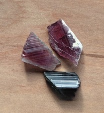 Tourmalines rose et verte du Pakistan, lot de 14 carats, 3 pierres