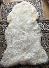 Grand Blanc Peau de Mouton 150 x 80 X 8 CM, Tapis, Caravane, Lit